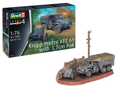 1:76 Revell 03344 Krupp Protze KFZ 69 with 3,7cm Pak - Rev03344 krupp protze kfz 69 with 37cm pak revell modelbouwpakket 03344 krupp protze kfz 69 with 3 7cm pak 01 - REV03344