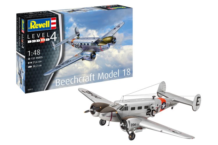 1:48 Revell 03811 Beechcraft Model 18 Plane - Rev03811 beechcraft model 18 revell modelbouwpakket 03811 beechcraft model 18 01 1 - REV03811