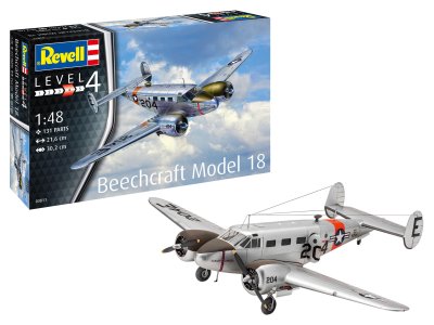 1:48 Revell 03811 Beechcraft Model 18 Plane - Rev03811 beechcraft model 18 revell modelbouwpakket 03811 beechcraft model 18 01 - REV03811