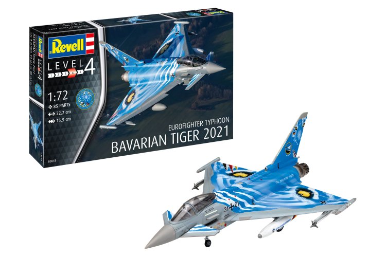 1:72 Revell 63818 Eurofighter Typhoon - Bavarian Tiger 2 - Model Set - Rev03818 eurofighter typhoon the bavarian tiger 2021 01 2 - REV63818