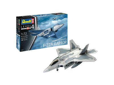 1:72 Revell 03858 Lockheed Martin F-22A Raptor Jet Fighter - Rev03858 - REV03858