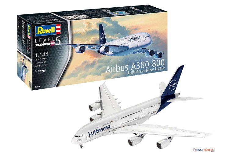 1:144 Revell 03872 Airbus A380-800 Lufthansa "New Livery" - Rev03872 km airbus a380 800 lufthansa new livery 1 - REV03872