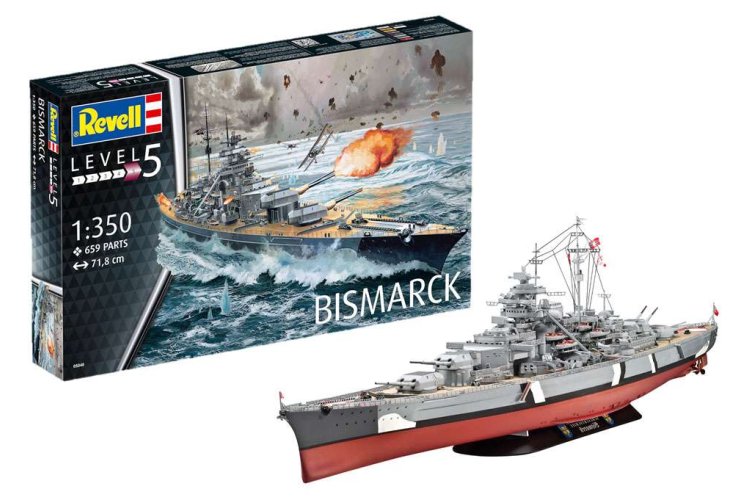 1:350 Revell 05040 Battleship Bismarck - Rev05040 kmw battleschip bismarck 1 - REV05040