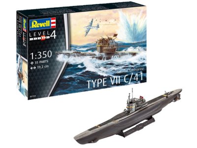 1:350 Revell 05154 German Submarine Type VII C/41 - Rev05154 - REV05154