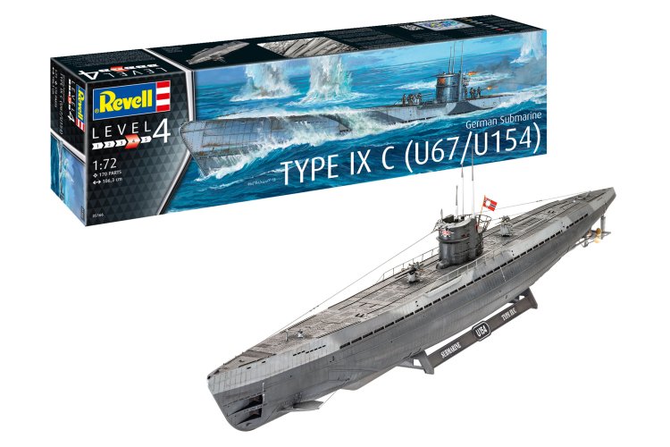 1:72 Revell 05166 German Submarine Type IX C - U67 or U154 - Rev05166 1 - REV05166