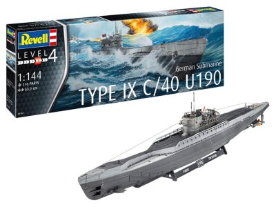 1:144 Revell 05167 Duitse Submarine Type IX C/40 (U190) - Duikboot - Rev05167 1 - REV05167