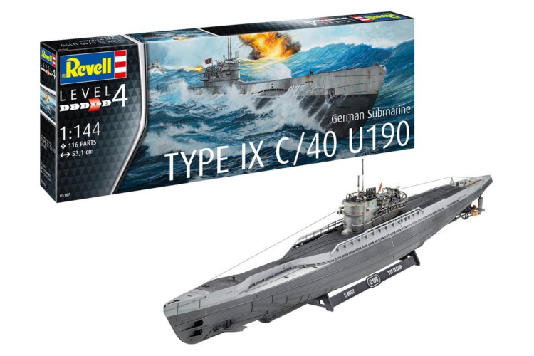 1:144 Revell 05167 Duitse Submarine Type IX C/40 (U190) - Duikboot - Rev05167 1 - REV05167