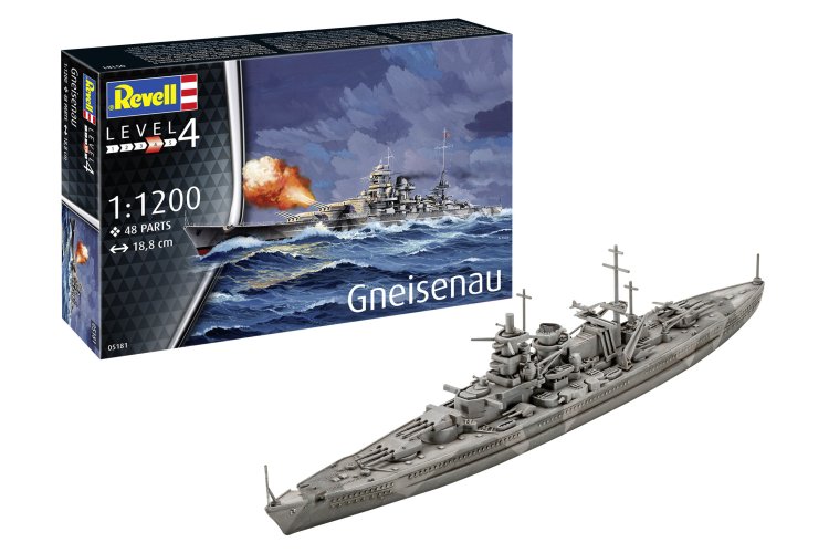 1:1200 Revell 05181 Battleship Gneisenau - Rev05181 - REV05181