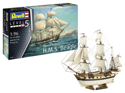 1:96 Revell 05458 H.M.S. Beagle -Darwin's Historical Discovery Barque - Schip - Rev05458 1 - REV05458