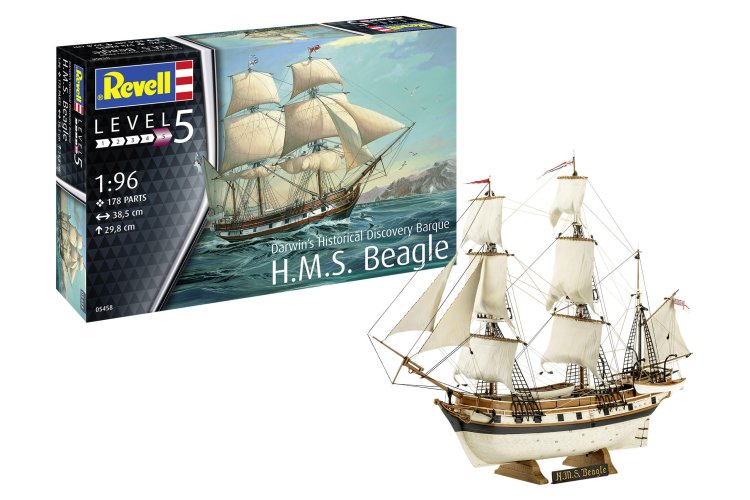 1:96 Revell 05458 H.M.S. Beagle -Darwin's Historical Discovery Barque - Schip - Rev05458 1 - REV05458