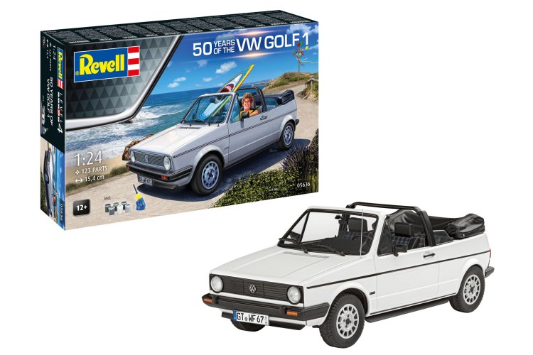 1:24 Revell 05636 Volkswagen VW Golf 1 Cabriolet - 50 Years! - Car - Gift Set - Rev05636 1 - REV05636