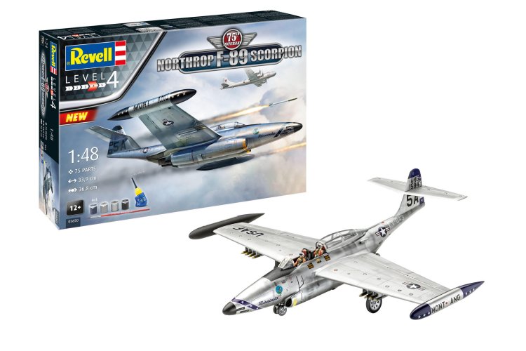 1:48 Revell 05650  50th Anniversary - Northrop F-89 Scorpion - Geschenkset - Rev05650 cadeauset 75th anniv northrop f 89 scorpion revell modelbouwpakket met basisaccessoires 05650 geschenkset 75th anniv northrop f 89 scorpion 01 1 - REV05650