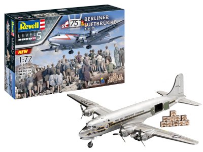 1:72 Revell 05652  75th Anniversary - Berliner Luftbrucke C-54D Skymaster - Gift Set - Rev05652 - REV05652