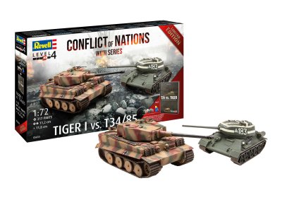 1:72 Revell 05655 Conflict of Nations WWII - Tiger I vs. T34/85 - Gift Set with Book - Rev05655 1 - REV05655
