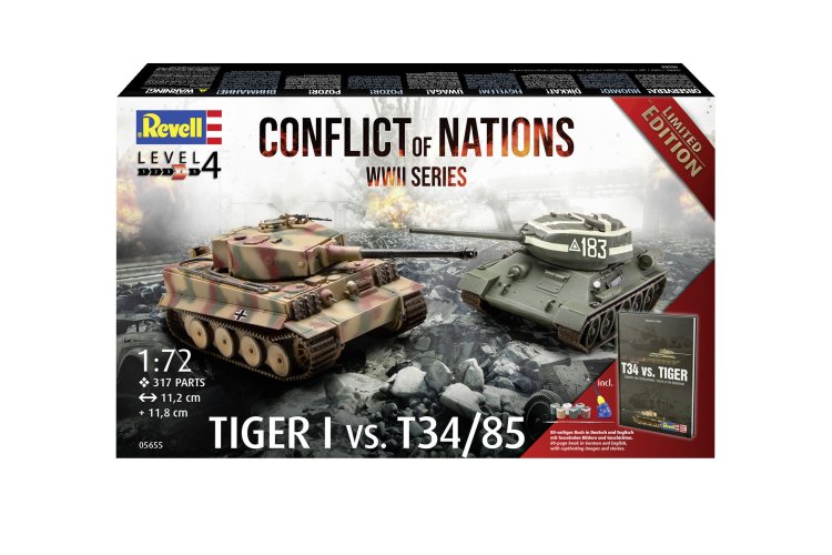 1:72 Revell 05655 Conflict of Nations WWII - Tiger I vs. T34/85 - Geschenkset met Boek - Rev05655 4 - REV05655