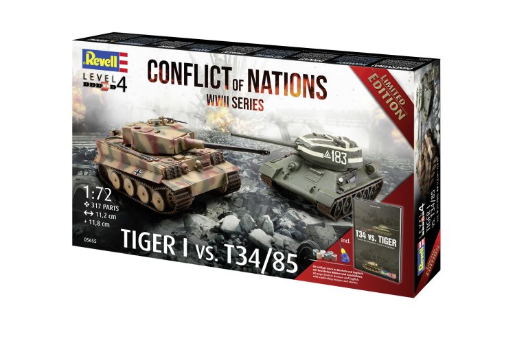 1:72 Revell 05655 Conflict of Nations WWII - Tiger I vs. T34/85 - Geschenkset met Boek - Rev05655 5 - REV05655