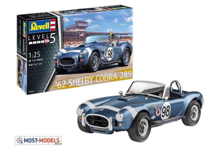 1:25 Revell 07669  62 Shelby Cobra 289 Car - Rev07669 kmw 62 shelby cobra 289 1 - REV07669