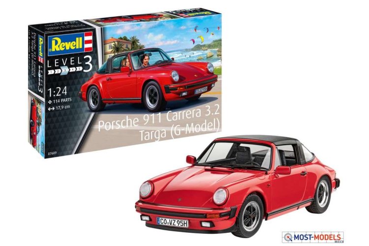 1:24 Revell 07689 Porsche 911 G Model Targa Car - Rev07689 porsche 911 carrera 3 2 targa g model 01 1 - REV07689