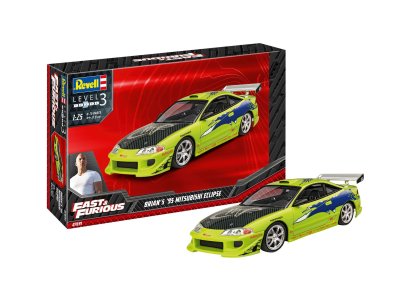 1:25 Revell 07691 Fast & Furious Brian's 1995 Mitsubishi Eclipse Car - Rev07691 fast u furious brians 1995 mitsubishi eclipse 01 - REV07691