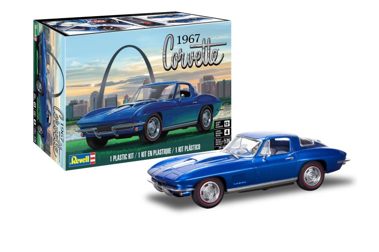 1:25 Revell 14517  1967 Corvette Coupe Car - Rev14517 1967 corvette coupe revell modelbouwpakket 14517 1967 corvette sting ray sport coupe 2n1 01 1 - REV14517