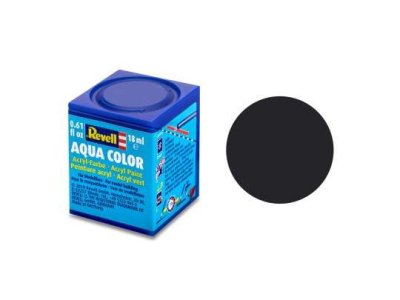 Revell Aqua  #6 Tar Black (teerzwart) - Matt - RAL9021 - Acryl - 18ml - Rev36106 1  - REV36106-XS