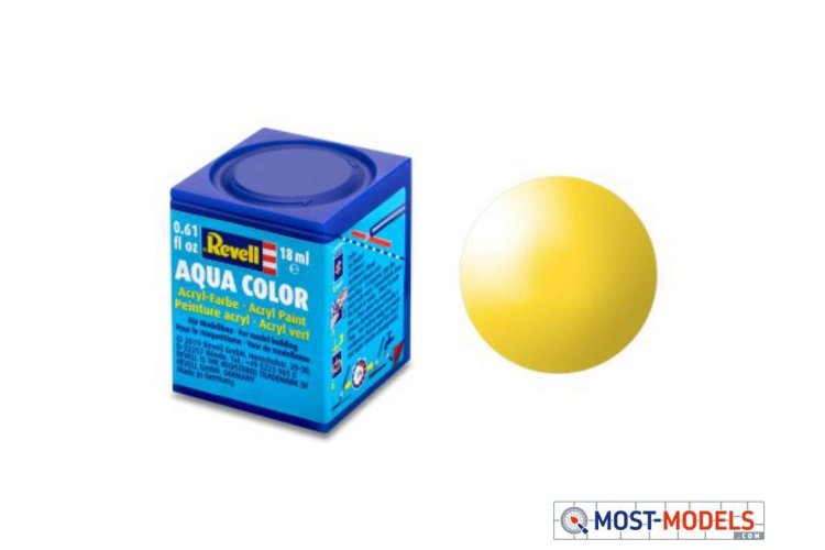 Revell Aqua  #12 Yellow - Gloss  - RAL1018 - Acryl - 18ml - Rev36112 1 1 - REV36112-XS