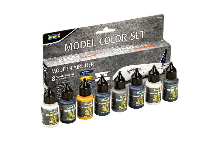 Revell 36203 Model Color - Moderne Civiele Vliegtuig Kleuren - Acryl Set 8x17ml - Rev36203a - REV36203-XS