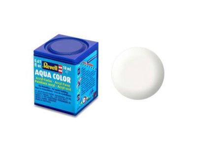 Revell Aqua #301 White - Satin - RAL9010 - Acryl - 18ml - Rev36301 1  - REV36301-XS