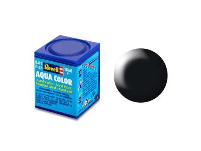 Revell Aqua #302 Black - Satin - RAL9005 - Acryl - 18ml - Rev36302 1  - REV36302-XS