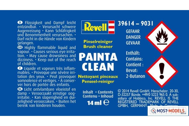 Revell 39614 Painta Clean - Brush Cleaner - 100ml - Rev39614 paintaclean 14ml - REV39614