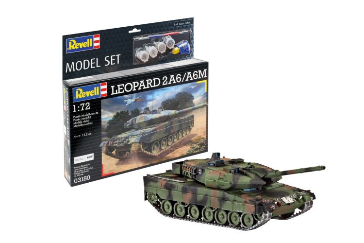 1:72 Revell 63180 Leopard 2A6/A6M - Model Set - Rev63180 model set leopard 2a6 a6m revell modelbouwpakket met basisaccessoires 63180 model set leopard 2a6 a6m 01 1 - REV63180