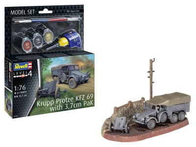 1:76 Revell 63344 Krupp Protze KFZ 69 met  3,7cm Pak - Model Set - Rev63344 1 - REV63344