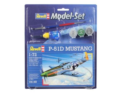 1:72 Revell 64148 P-51D Mustang Plane - Model Set - Rev64148 revell p 51d mustang in 1 72 bouwpakket met lijm en verf - REV64148