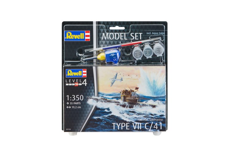 1:350 Revell 65154 German Submarine Type VII C/41 - Model Set - Rev65154 model set german submarine type vii c 41 021 - REV65154