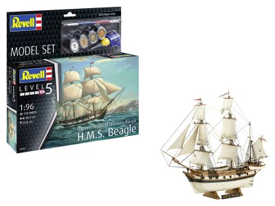 1:96 Revell 65458 H.M.S. Beagle -Darwin's Historical Discovery Barque - Schip - Model Set - Rev65458 1 - REV65458