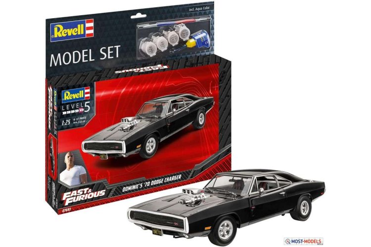 1:25 Revell 67693 Fast & Furious - Dominics 1970 Dodge Charger - Model Set - Rev67693 revell fast and furious 1 - REV67693