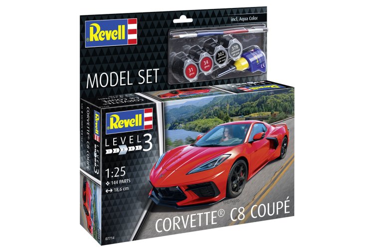 1:25 Revell 67714 Chevrolet Corvette C8 Coupe - Sport Auto - Model Set - Rev67714 10 - REV67714