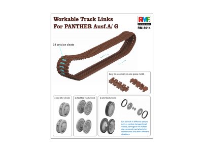 1:35 Rye Field Model 5014 Workable Track Links for Panther Ausf. A/G - Rfm5014 1 - RFM5014