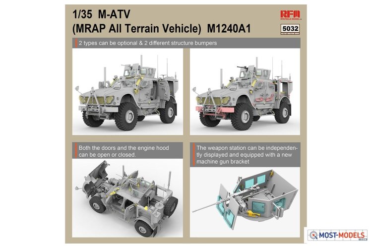 1:35 Rye Field Model 5032 M1240A1 M-ATV U.S. MRAP All Terrain Vehicle - Rfm5032 3 0 - RFM5032