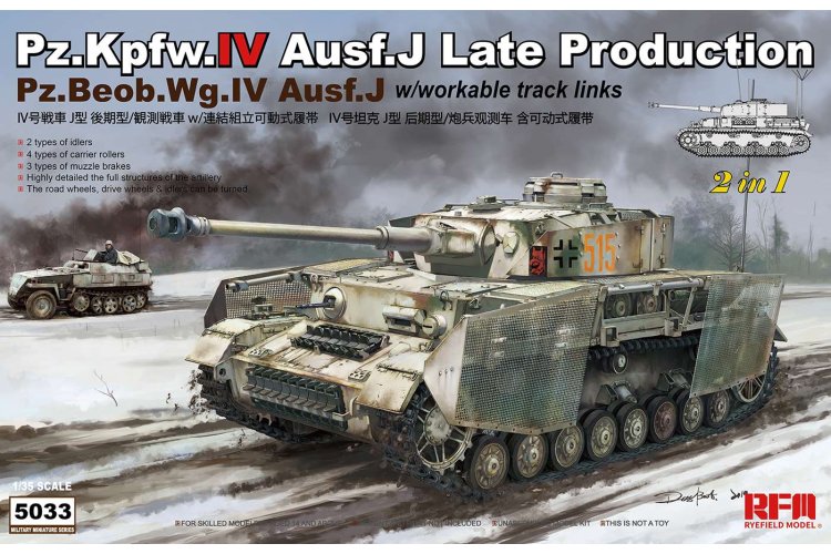 1:35 Rye Field Model 5033 RM-5033 Pz.Kpfw.IV Ausf.J Late Production Pz.Beob.Wg.IV Ausf. J 2 in 1 - Rfm5033 1 - RFM5033