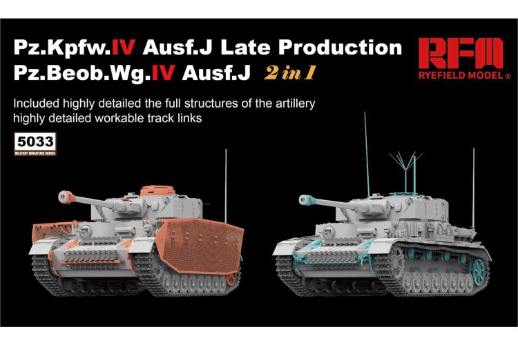 1:35 Rye Field Model 5033 RM-5033 Pz.Kpfw.IV Ausf.J Late Production Pz.Beob.Wg.IV Ausf. J 2 in 1 - Rfm5033 2 - RFM5033