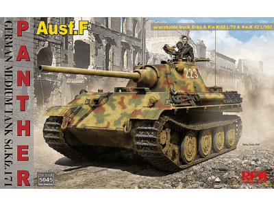 1:35 Rye Field Model 5045 German Medium Tank Sd.Kfz.171 Panther Ausf. F w/ workable track, Kw.K L/70 & Kw.K L/100 - Rfm5045 rye field model panther ausf f - RFM5045