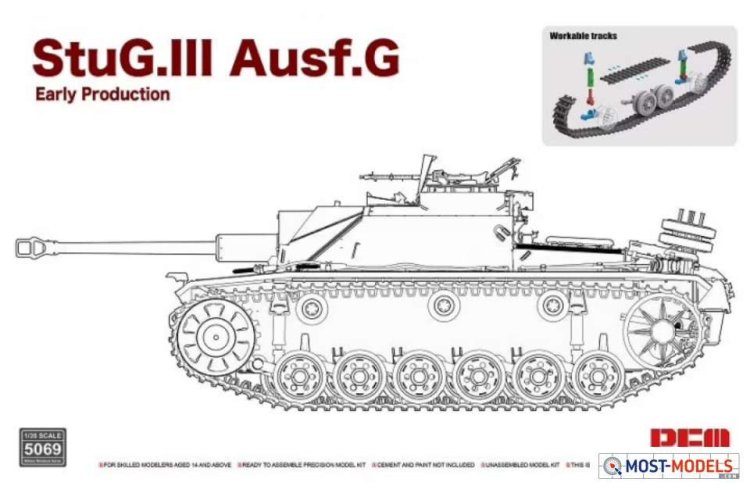 1:35 Rye Field Model 5069 StuG. III Ausf. G Early Production with workable track links - Rfm5069 stug iii 1 - RFM5069