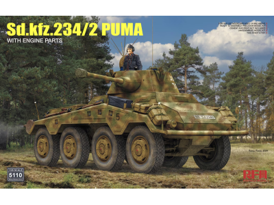 1:35 Rye Field Model 5110 Sd.Kfz.234/2 PUMA with Engine Parts - Rfm5110 1 - RFM5110