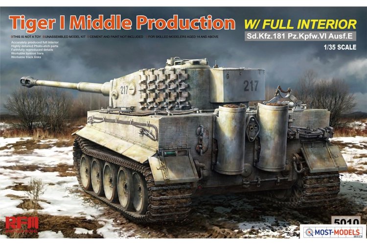 1:35 Rye Field Model 5010 Tiger I Middle Production w/Full Interior  - Rmf5010 1 - RFM5010