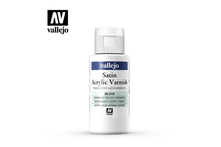 Vallejo 26519 Satin Acrylic Varnish (60 ml) - Satin acrylic permanent varnish vallejo 26519 60ml 1 - VAL26519-XS