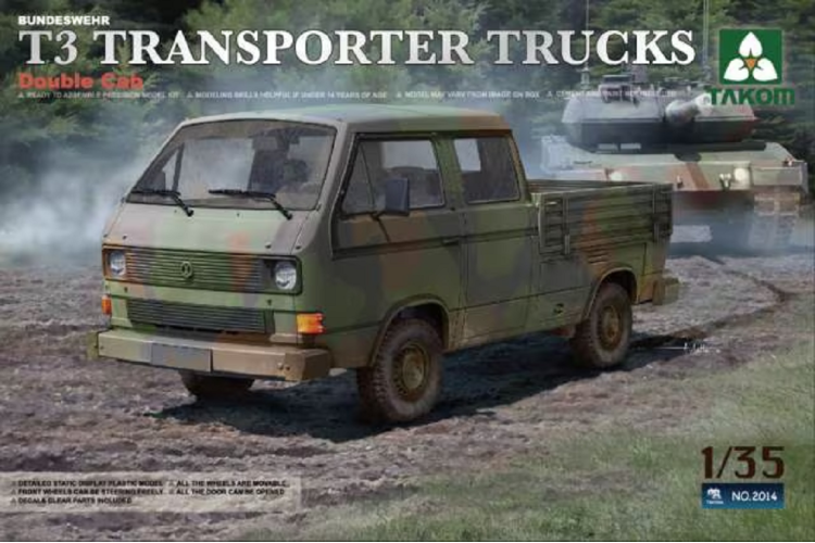 1:35 Takom 2014 Bundeswehr Volkswagen T3 Transporter Truck - Double Cab - Tak2014 1 - TAK2014