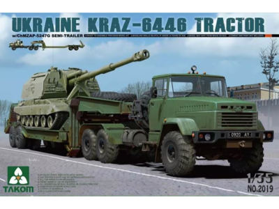 1:35 Takom 2019 Ukraine KraZ-6446 Tractor w/ ChMZAP-5247G Semi Trailer - Tak2019 1 - TAK2019