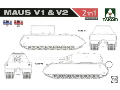 1:35 Takom 2050X Maus V1 & V2 - (2 in 1) Limited edition - Tak2050x - TAK2050X