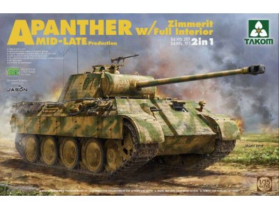 1:35 Takom 2100 Panther A Mid-Late Production Zimmerit w/Full Interior - Tak2100 takom panther ausf a - TAK2100